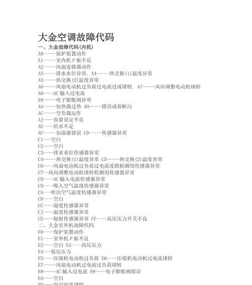 探索日本中央空调故障代码的解读与排除方法（深入剖析日本中央空调故障代码）  第2张